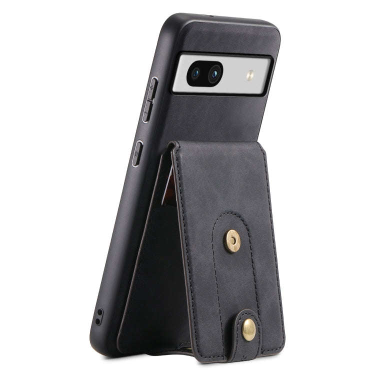 For Google Pixel 7a Denior D14 NK Retro Pattern MagSafe Magnetic Card Holder Leather Phone Case(B...