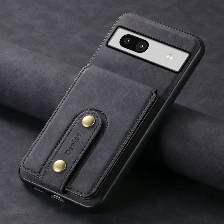For Google Pixel 7a Denior D14 NK Retro Pattern MagSafe Magnetic Card Holder Leather Phone Case(B...