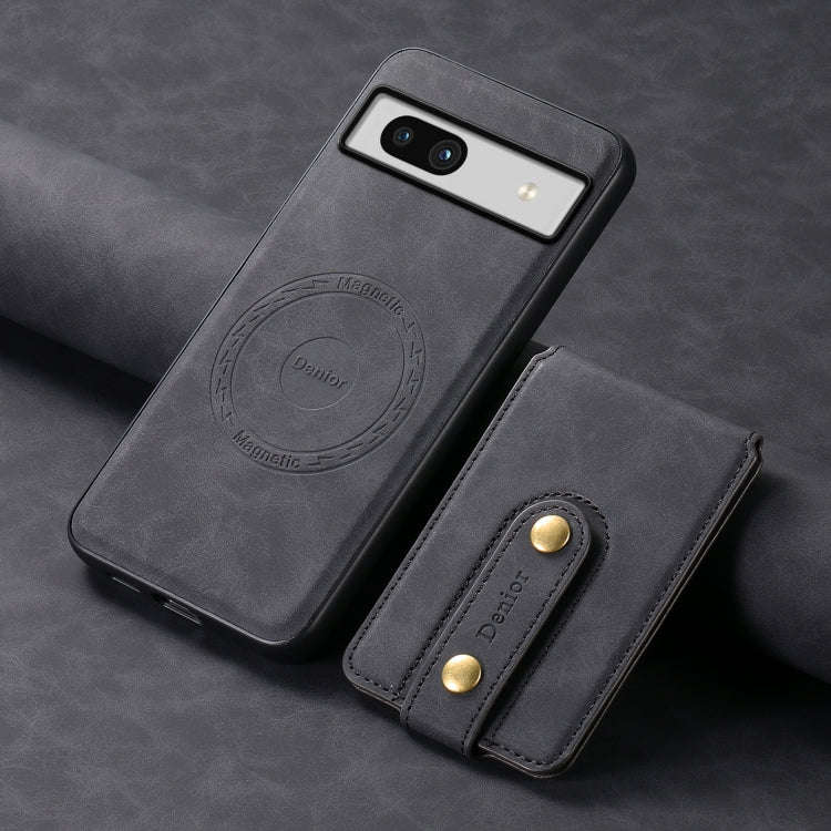 For Google Pixel 7a Denior D14 NK Retro Pattern MagSafe Magnetic Card Holder Leather Phone Case(B...