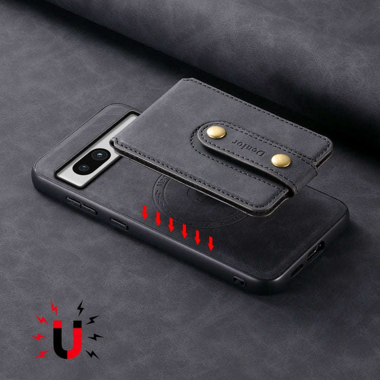 For Google Pixel 7a Denior D14 NK Retro Pattern MagSafe Magnetic Card Holder Leather Phone Case(B...