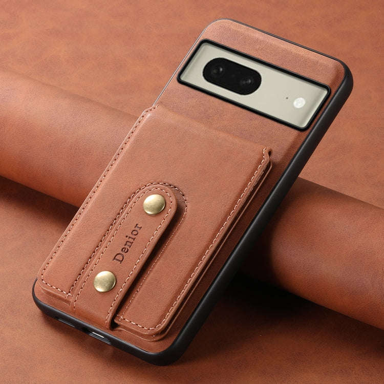 For Google Pixel 8 Denior D14 NK Retro Pattern MagSafe Magnetic Card Holder Leather Phone Case(Br...
