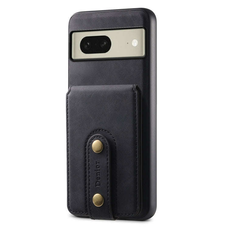 For Google Pixel 8 Denior D14 NK Retro Pattern MagSafe Magnetic Card Holder Leather Phone Case(Bl...