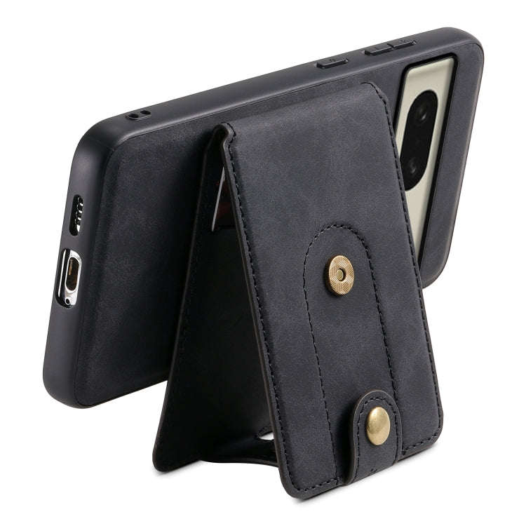 For Google Pixel 8 Denior D14 NK Retro Pattern MagSafe Magnetic Card Holder Leather Phone Case(Bl...