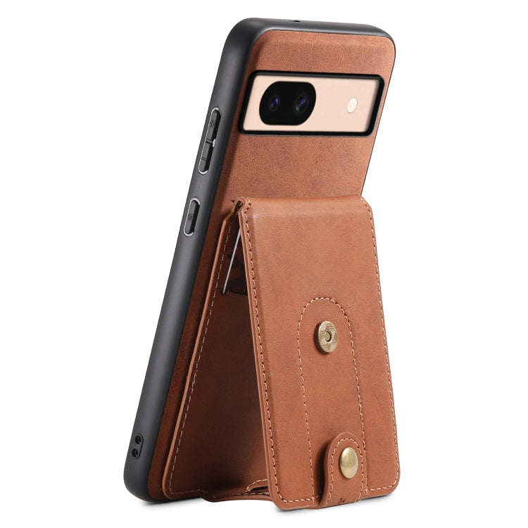 For Google Pixel 8a Denior D14 NK Retro Pattern MagSafe Magnetic Card Holder Leather Phone Case(B...
