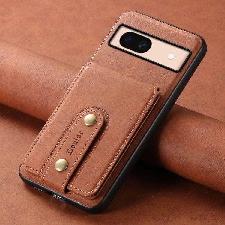 For Google Pixel 8a Denior D14 NK Retro Pattern MagSafe Magnetic Card Holder Leather Phone Case(B...