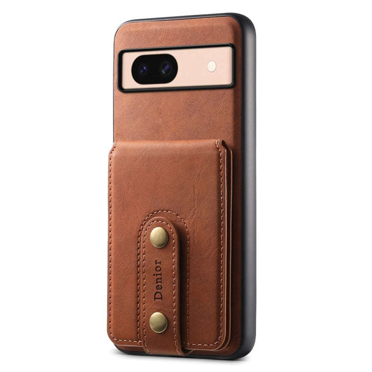 For Google Pixel 8a Denior D14 NK Retro Pattern MagSafe Magnetic Card Holder Leather Phone Case(B...