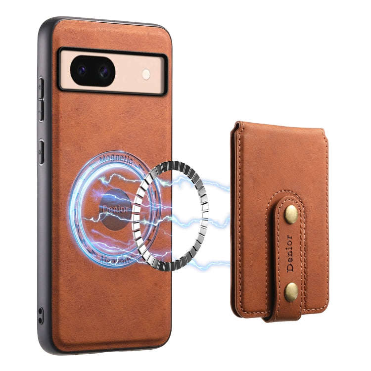 For Google Pixel 8a Denior D14 NK Retro Pattern MagSafe Magnetic Card Holder Leather Phone Case(B...