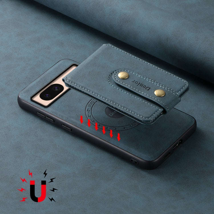For Google Pixel 8a Denior D14 NK Retro Pattern MagSafe Magnetic Card Holder Leather Phone Case(B...