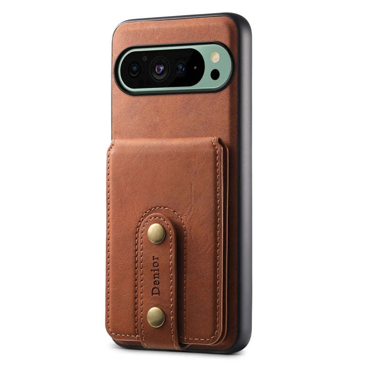 For Google Pixel 9 Denior D14 NK Retro Pattern MagSafe Magnetic Card Holder Leather Phone Case(Br...