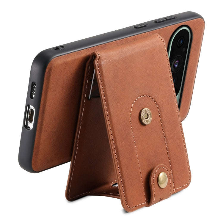 For Google Pixel 9 Denior D14 NK Retro Pattern MagSafe Magnetic Card Holder Leather Phone Case(Br...