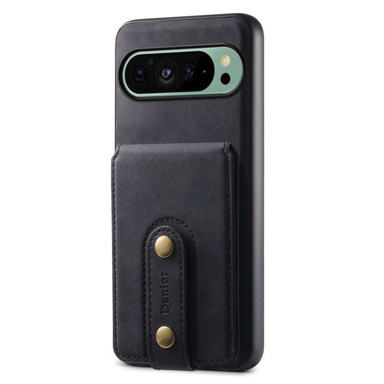 For Google Pixel 9 Denior D14 NK Retro Pattern MagSafe Magnetic Card Holder Leather Phone Case(Bl...