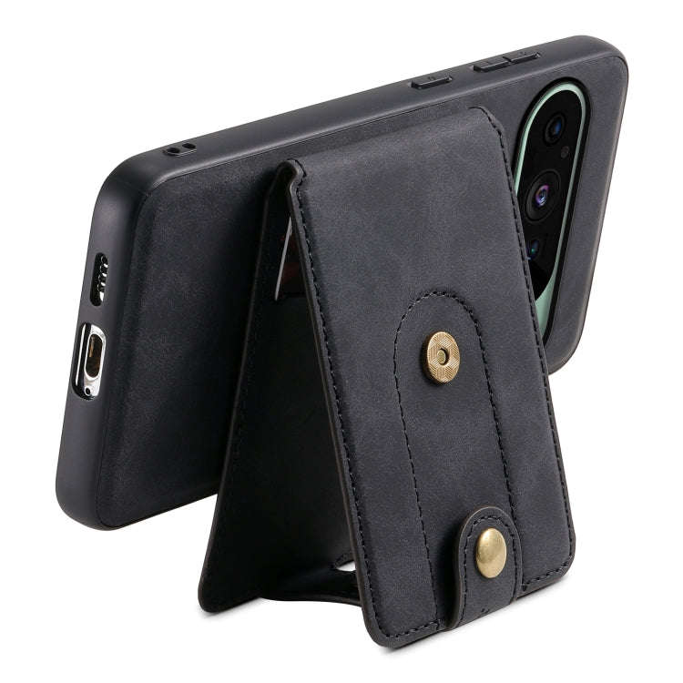 For Google Pixel 9 Denior D14 NK Retro Pattern MagSafe Magnetic Card Holder Leather Phone Case(Bl...