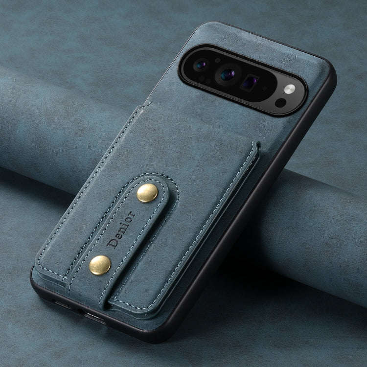 For Google Pixel 9 Pro Denior D14 NK Retro Pattern MagSafe Magnetic Card Holder Leather Phone Cas...