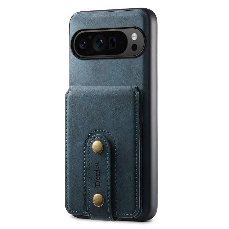 For Google Pixel 9 Pro Denior D14 NK Retro Pattern MagSafe Magnetic Card Holder Leather Phone Cas...