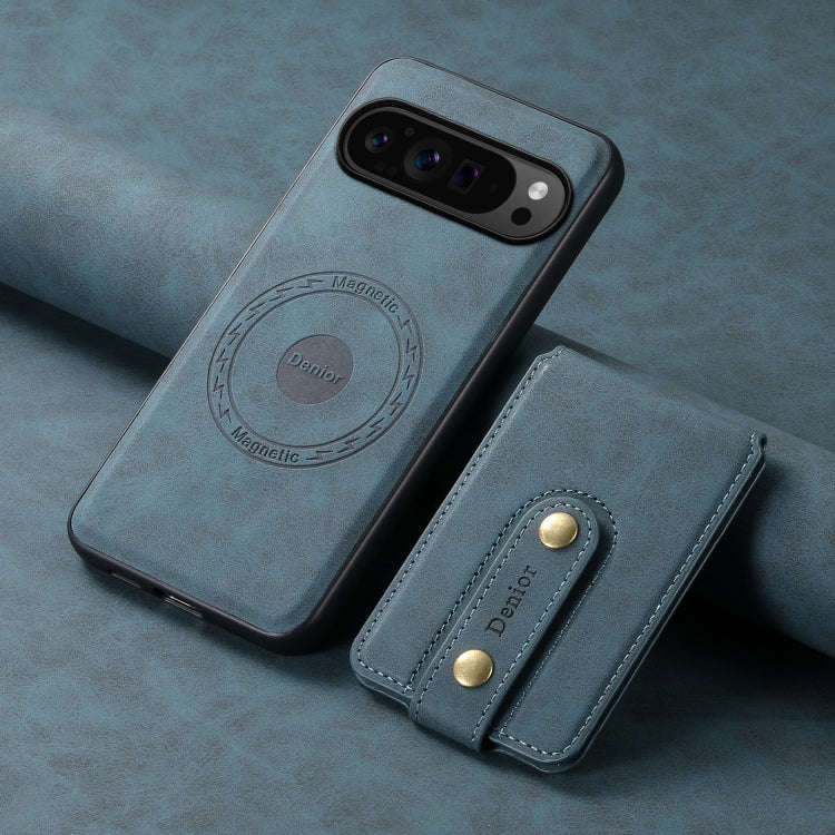 For Google Pixel 9 Pro Denior D14 NK Retro Pattern MagSafe Magnetic Card Holder Leather Phone Cas...