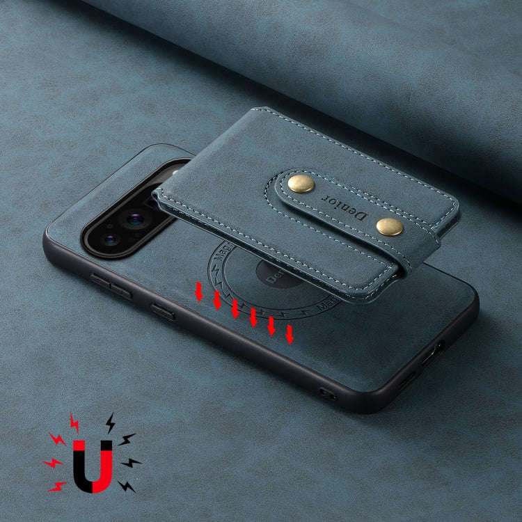 For Google Pixel 9 Pro Denior D14 NK Retro Pattern MagSafe Magnetic Card Holder Leather Phone Cas...