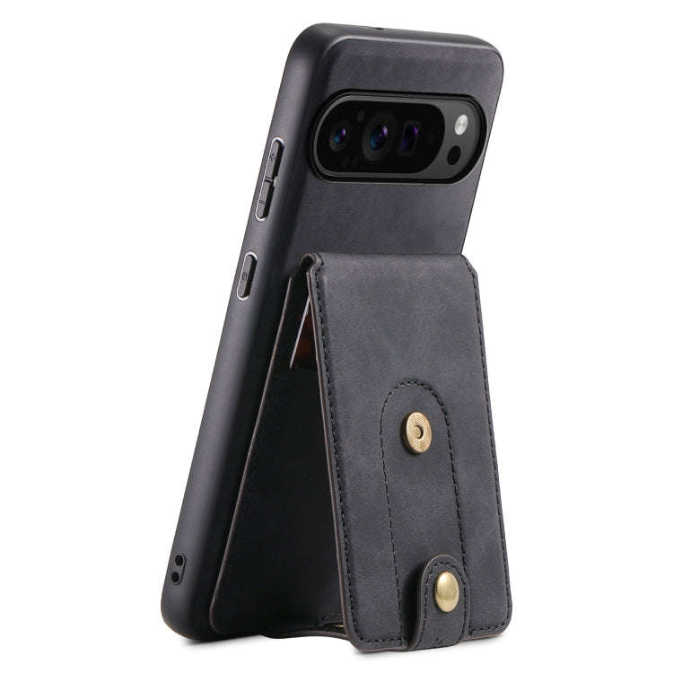 For Google Pixel 9 Pro Denior D14 NK Retro Pattern MagSafe Magnetic Card Holder Leather Phone Cas...