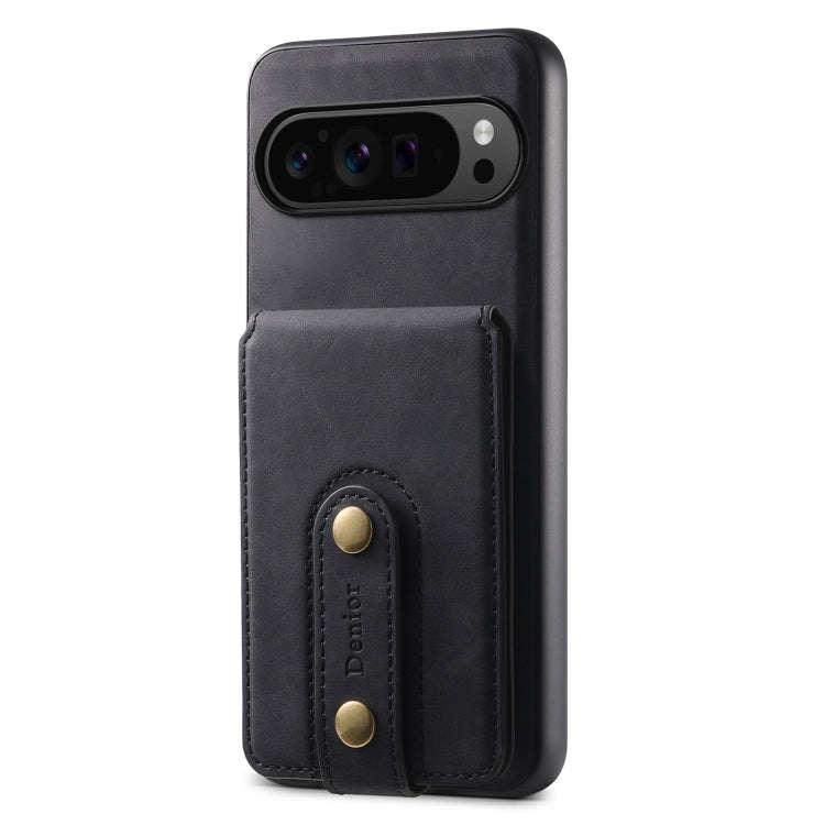 For Google Pixel 9 Pro Denior D14 NK Retro Pattern MagSafe Magnetic Card Holder Leather Phone Cas...