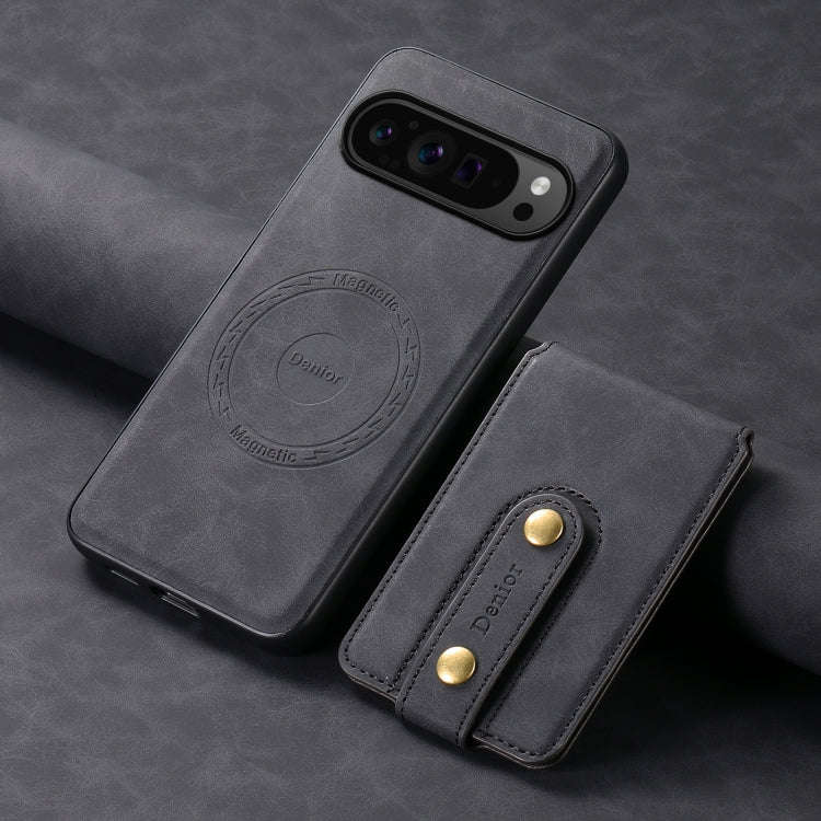 For Google Pixel 9 Pro Denior D14 NK Retro Pattern MagSafe Magnetic Card Holder Leather Phone Cas...