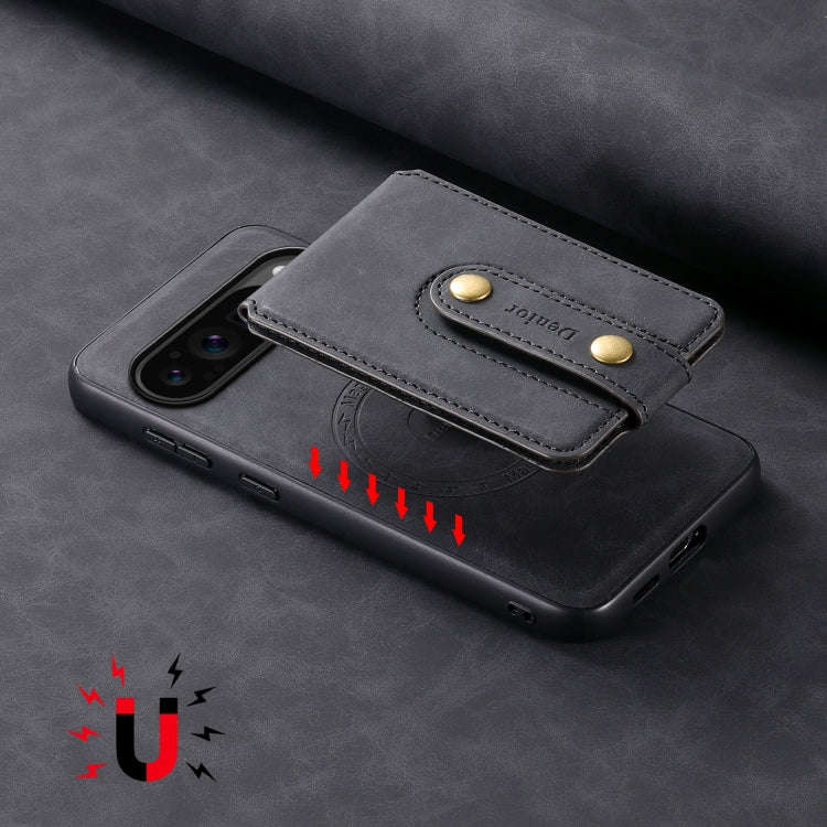 For Google Pixel 9 Pro Denior D14 NK Retro Pattern MagSafe Magnetic Card Holder Leather Phone Cas...