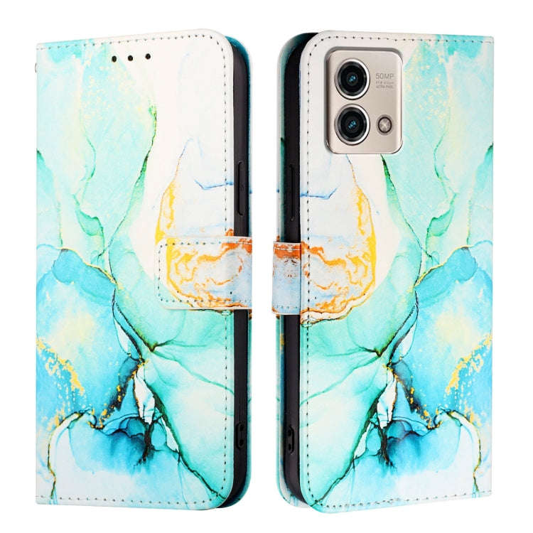For Motorola Moto G Stylus 2023 4G PT003 Marble Pattern Flip Leather Phone Case(Green)