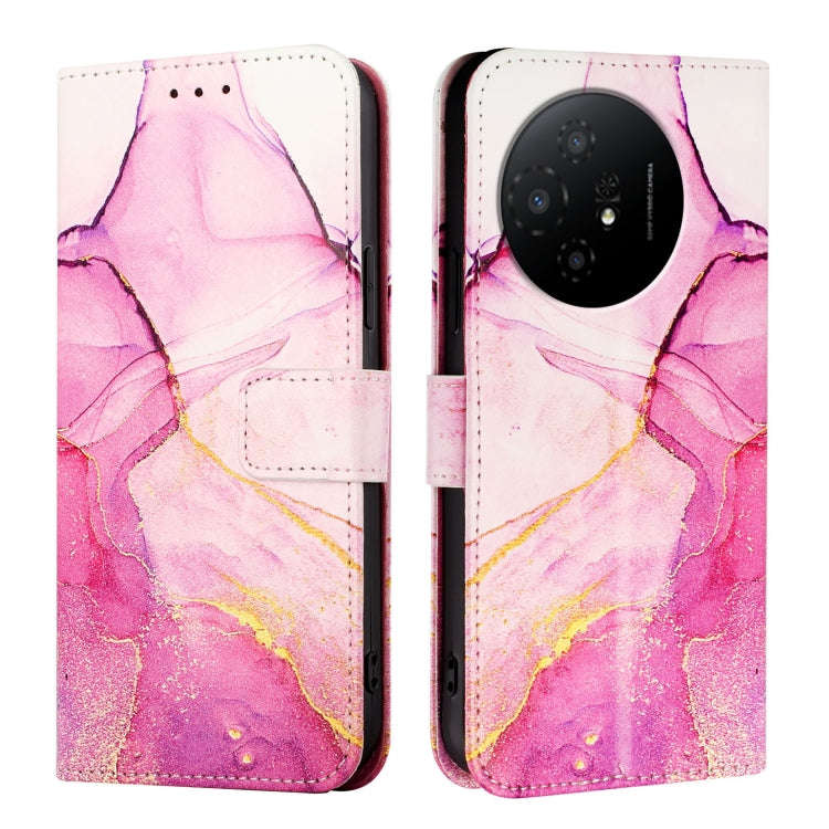 For TCL 50 XL PT003 Marble Pattern Flip Leather Phone Case(Pink Purple Gold)