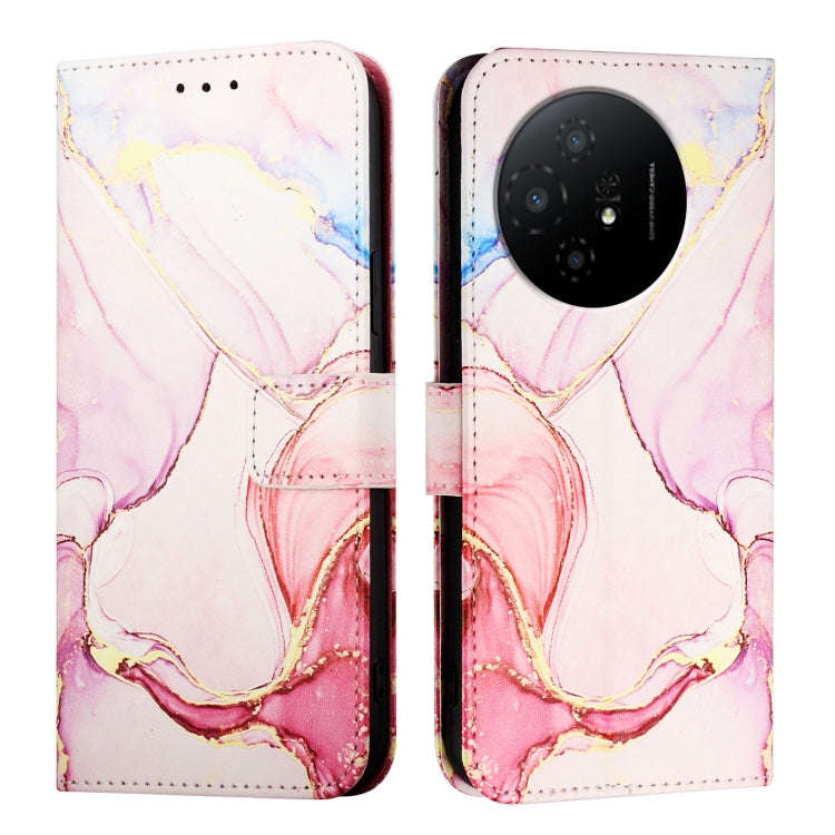 For TCL 50 XL PT003 Marble Pattern Flip Leather Phone Case(Rose Gold)