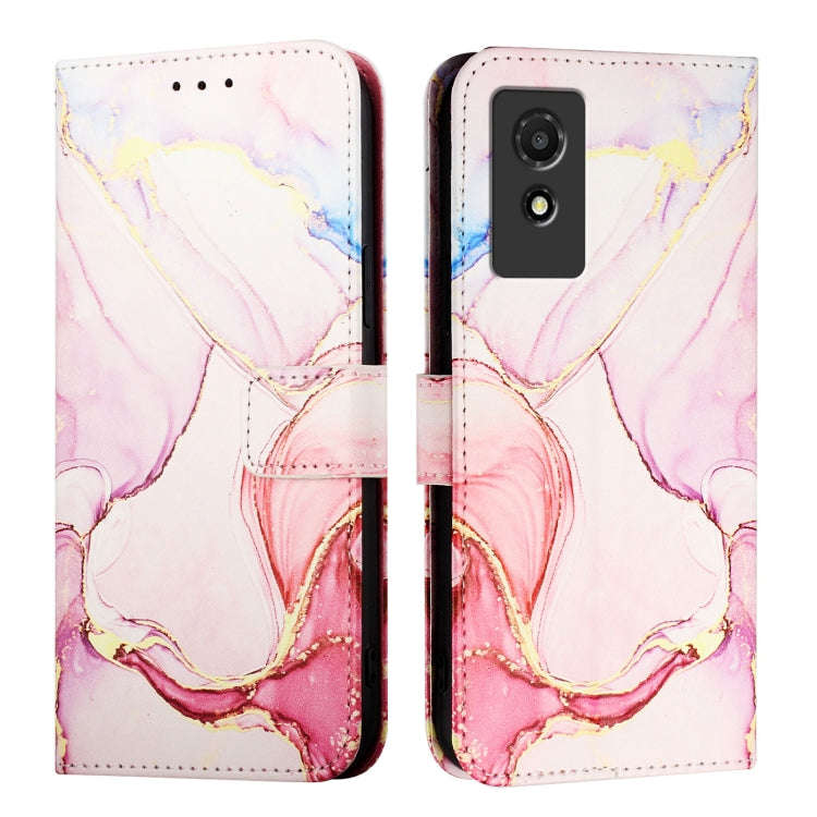 For TCL 501 PT003 Marble Pattern Flip Leather Phone Case(Rose Gold)