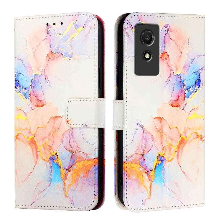 For TCL 501 PT003 Marble Pattern Flip Leather Phone Case(Galaxy Marble White)