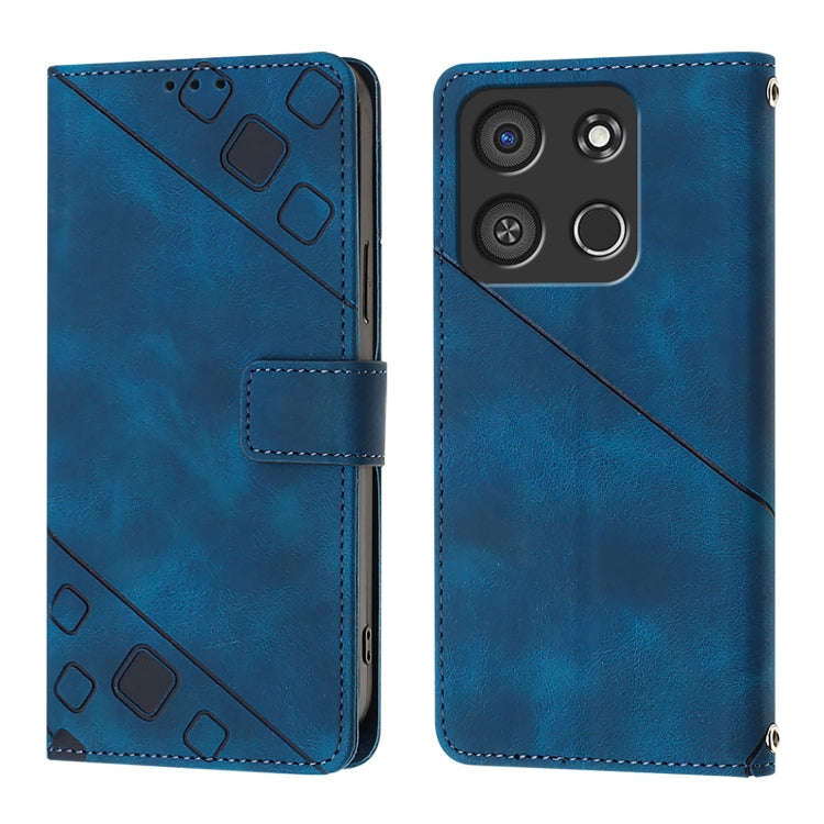For Itel A05s Skin Feel Embossed Leather Phone Case(Blue)