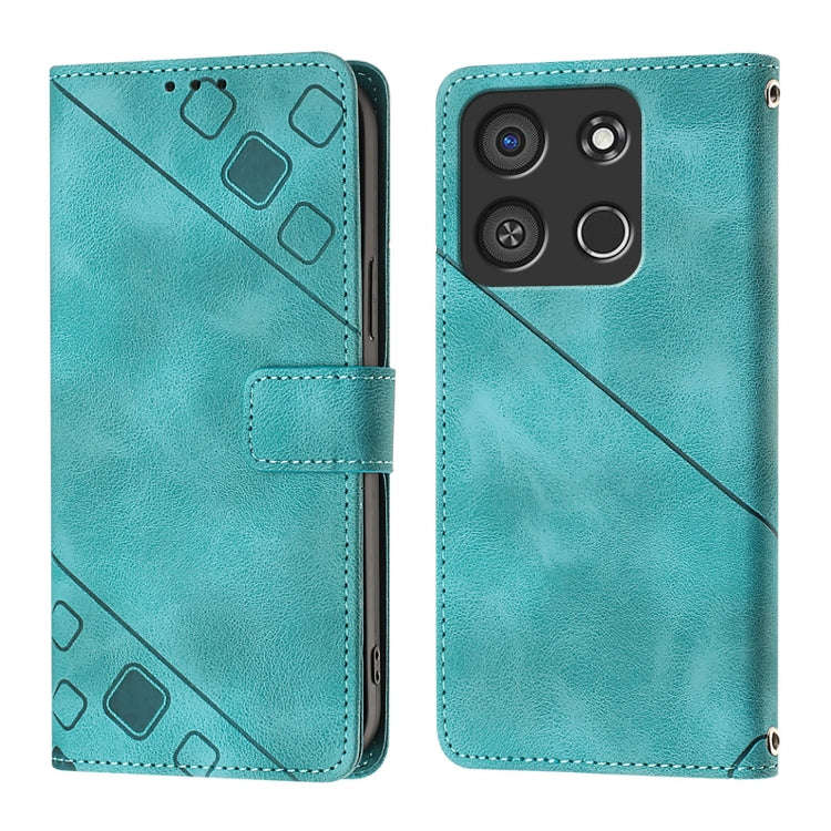 For Itel A05s Skin Feel Embossed Leather Phone Case(Green)