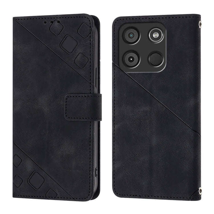 For Itel A60 / A60s Skin Feel Embossed Leather Phone Case(Black)