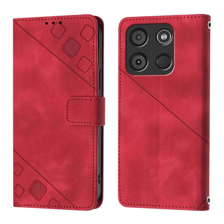 For Itel A60 / A60s Skin Feel Embossed Leather Phone Case(Red)