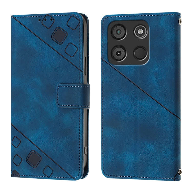 For Itel A60 / A60s Skin Feel Embossed Leather Phone Case(Blue)