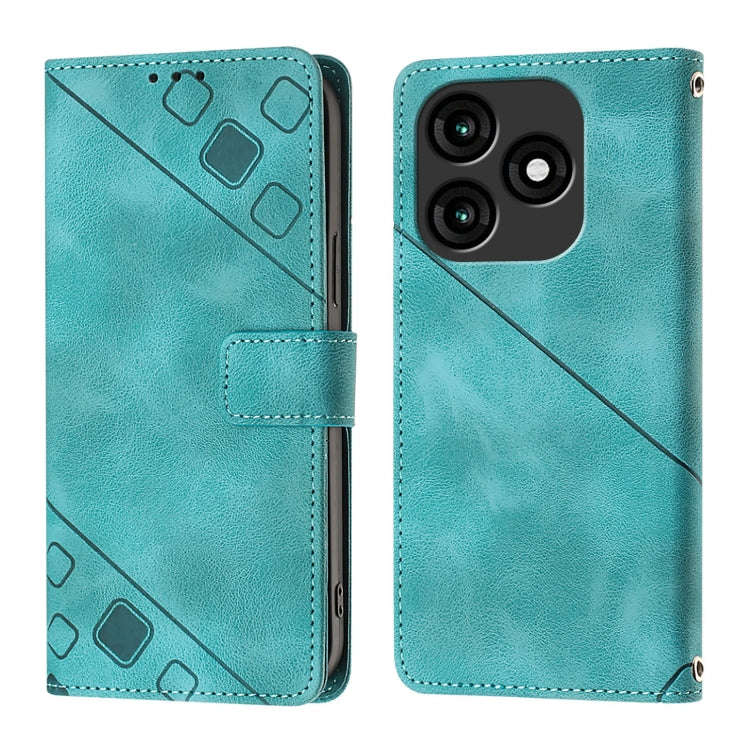 For Itel A70 Skin Feel Embossed Leather Phone Case(Green)