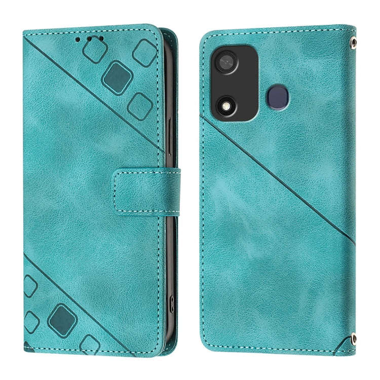 For Itel P17 / A27 Skin Feel Embossed Leather Phone Case(Green)