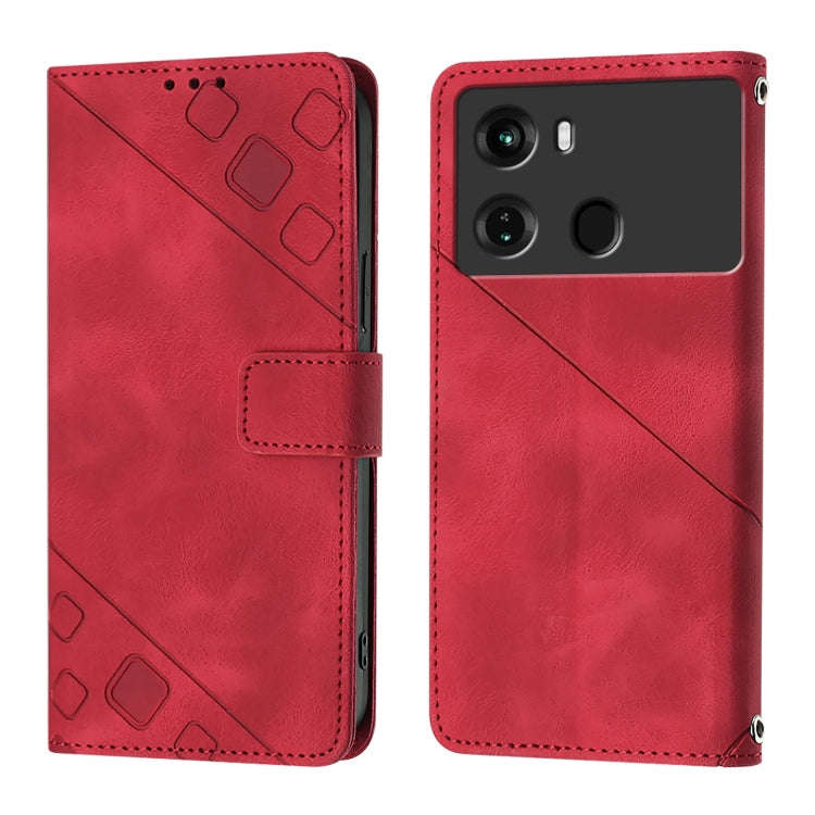 For Itel P40 Skin Feel Embossed Leather Phone Case(Red)