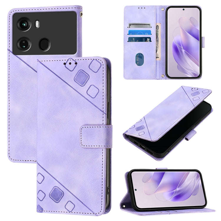 For Itel P40 Skin Feel Embossed Leather Phone Case(Light Purple)