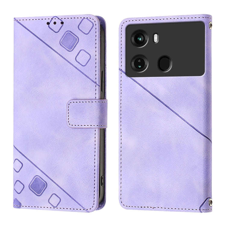 For Itel P40 Skin Feel Embossed Leather Phone Case(Light Purple)