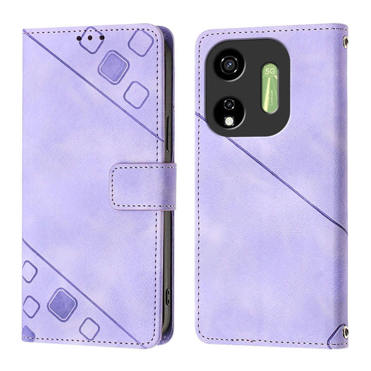 For Itel P55 5G Skin Feel Embossed Leather Phone Case(Light Purple)