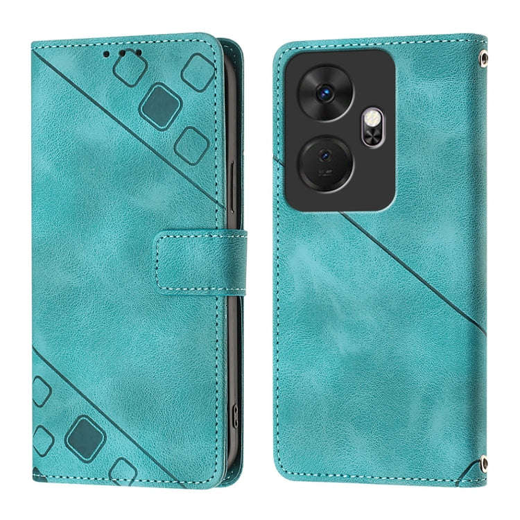 For Itel P55+ Skin Feel Embossed Leather Phone Case(Green)