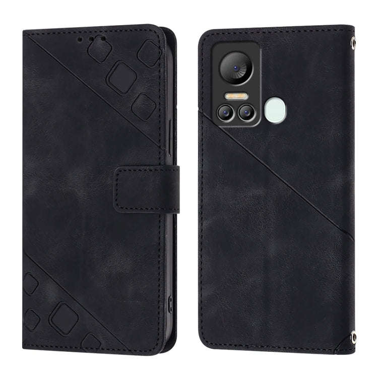 For Itel S18 / Vision 5 Skin Feel Embossed Leather Phone Case(Black)