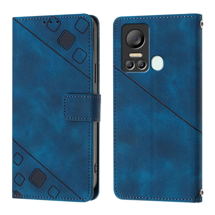 For Itel S18 / Vision 5 Skin Feel Embossed Leather Phone Case(Blue)