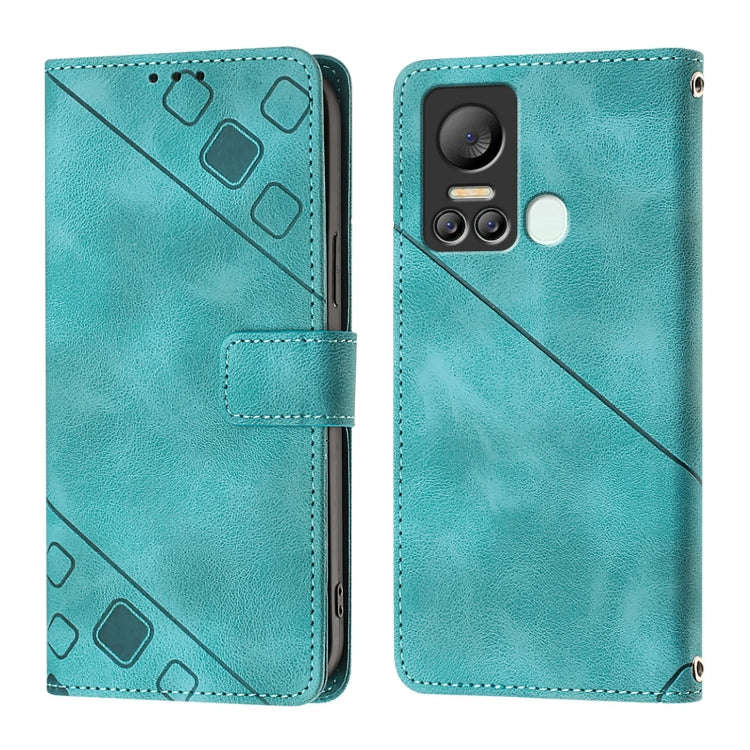 For Itel S18 / Vision 5 Skin Feel Embossed Leather Phone Case(Green)