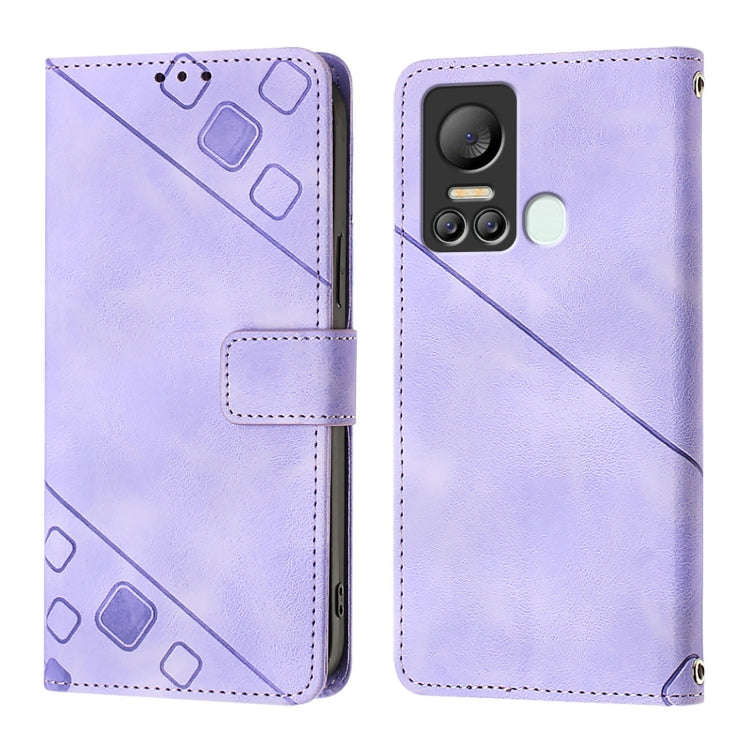 For Itel S18 / Vision 5 Skin Feel Embossed Leather Phone Case(Light Purple)