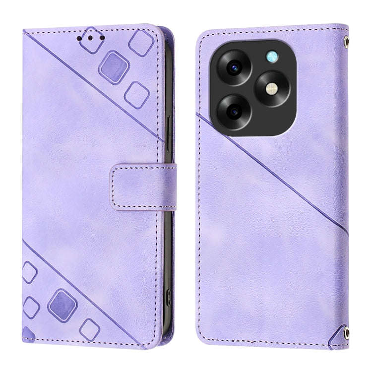 For Itel S23+ Skin Feel Embossed Leather Phone Case(Light Purple)