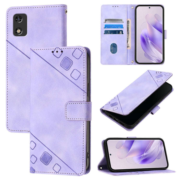For Itel A23 Pro / A17 Skin Feel Embossed Leather Phone Case(Light Purple)