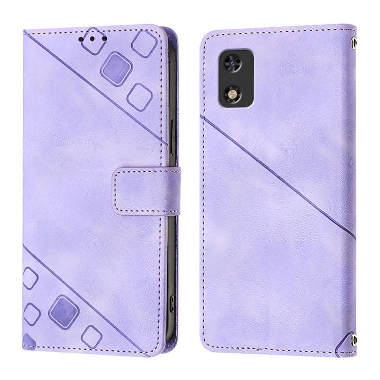 For Itel A23 Pro / A17 Skin Feel Embossed Leather Phone Case(Light Purple)
