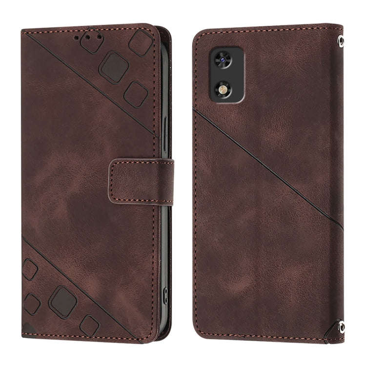 For Itel A23 Pro / A17 Skin Feel Embossed Leather Phone Case(Brown)