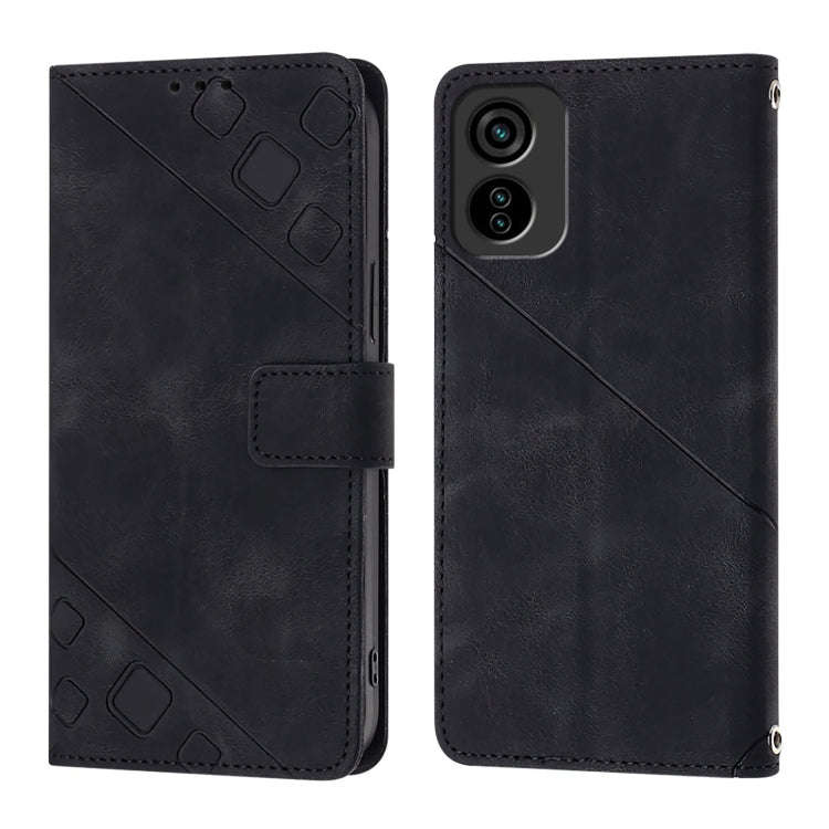 For ltel A18 Skin Feel Embossed Leather Phone Case(Black)